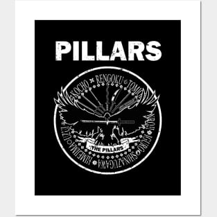 DEMON SLAYER: THE PILLARS LOGO (BLACK) GRUNGE STYLE Posters and Art